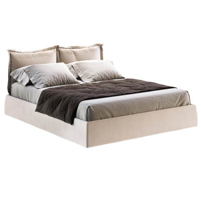 现代布艺双人床